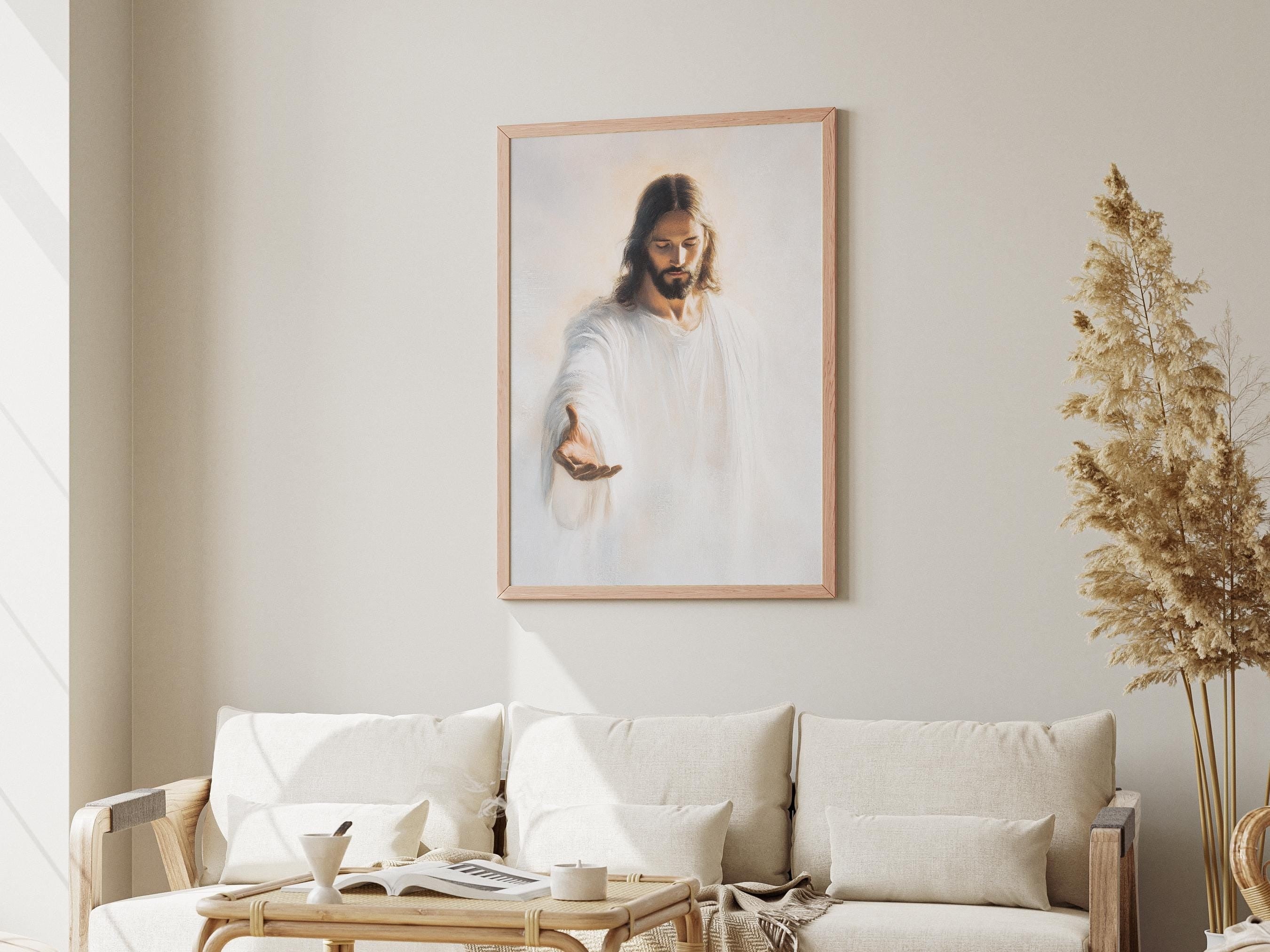 Come Follow Me Jesus Poster, Christian Wall Art, Catholic Religious Decor, Bible Art Print, Christ LDS Portrait, Printable Jesus Artwork